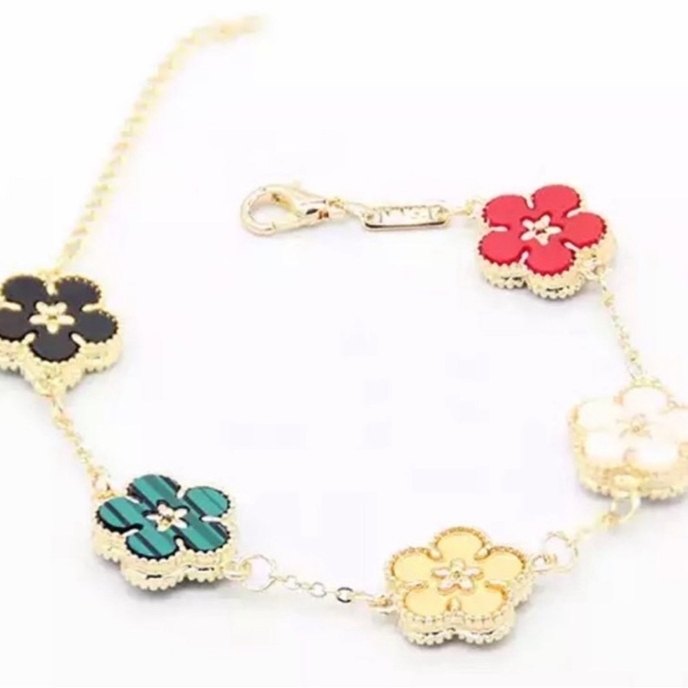 Van cleef Bracelets - 18K Gold Plated Friendship Bracelet- Clover Charm Bracelet